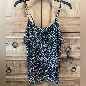 Papaya Black and Blue Ruffled Sleeveless Camisole